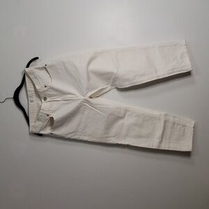 Uniqlo relaxed fit, tapered, mid rise white jeans size 23